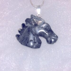 Hippie Boho Larvikite Horse 🐎 Silver 24” Neck…